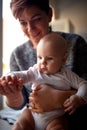 High Five Mom - woman playing with her toddler son Royalty Free Stock Photo